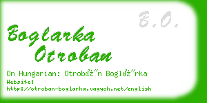 boglarka otroban business card